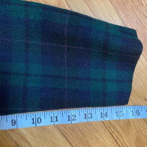 Vintage Sag Harbor Navy Black Plaid Wool Blend Blazer Womens 8 Velvet Collar - Picture 11 of 12